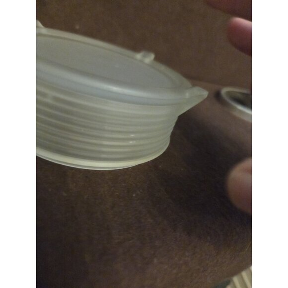 Vintage Art Deco Frosted Glass Footed Vanity Powder Jar - Picture 10 of 16